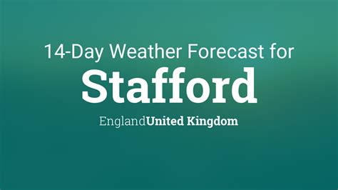 Stafford weather - Stafford, Staffordshire 16 day weather forecast Date Weather Temp Wind Speed Gust Humidity Pressure Rain total; Tue . 12 Mar 8°C: 11mph: 11mph: 22mph: 98% 1007mB 7.8mm Sun: 06:28 18:10 Moon: 07:30 ...